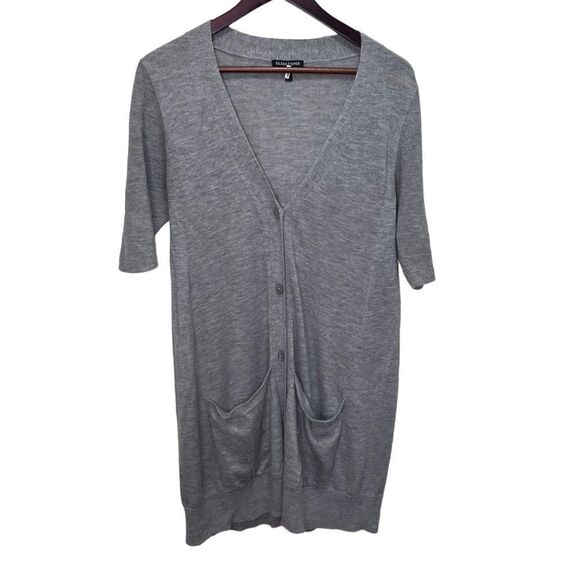 𝅺Eileen Fisher Grey 100% Cashmere Duster Cardigan  Size S - Picture 1 of 8